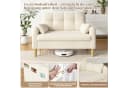 Merax 2-Sitzer Sofa Chenille-Bezug Beige/Grün/Grau mit Kissen Bild 4