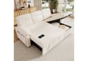 Merax Ecksofa mit Schlaffunktion 3-Sitzer Chenille Beige/Grau Bild 2