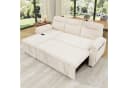 Merax Ecksofa mit Schlaffunktion 3-Sitzer Chenille Beige/Grau Bild 3