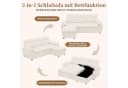 Merax Ecksofa mit Schlaffunktion 3-Sitzer Chenille Beige/Grau Bild 4