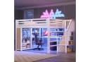 Merax Gaming-Hochbett 140x200 cm mit LED, USB, Schreibtisch & Kleiderschrank Bild 2