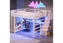 Merax Gaming-Hochbett 140x200 cm mit LED, USB, Schreibtisch & Kleiderschrank Bild 3