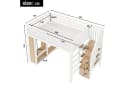 Merax Gaming-Hochbett 140x200 cm mit LED, USB, Schreibtisch & Kleiderschrank Bild 4
