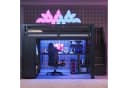 Merax Gaming-Hochbett 140x200 mit LED, USB, Schreibtisch & Kleiderschrank Bild 1