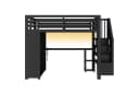 Merax Gaming-Hochbett 140x200 mit LED, USB, Schreibtisch & Kleiderschrank Bild 5