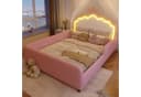 Merax Prinzessinnenbett Rosa mit LED-Beleuchtung und Sicherheitsgitter Bild 2