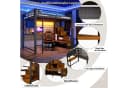 Merax Hochbett 140x200 cm mit LED, USB-C & Schreibtisch Schwarz/Weiß Bild 5