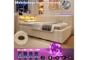 Merax Daybett 140x200 mit LED, Stauraum & USB-Anschluss, Leinenbezug Grau/Beige Bild 4