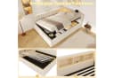 Merax Daybett 140x200 mit LED, Stauraum & USB-Anschluss, Leinenbezug Grau/Beige Bild 5