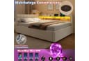 Merax Daybett 140x200 mit LED, USB & Stauraum Leinen Grau/Beige Bild 4