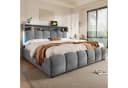 Merax Polsterbett 180x200 cm mit Bettkasten, LED & USB Bild 1