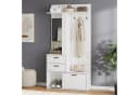 Merax Garderobe mit Spiegel, Schubladen & Schuhschrank Weiß Bild 3