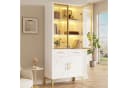 Merax Vitrine mit LED Beleuchtung und Marmoroptik Bild 3
