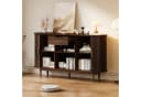 Merax Sideboard Walnussholzoptik 2 Schiebetüren 1 Schublade Retro Bild 3