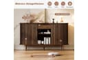 Merax Sideboard Walnussholzoptik 2 Schiebetüren 1 Schublade Retro Bild 4