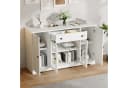 Merax Sideboard Weiß mit Glastüren und verstellbaren Einlegeböden Bild 1