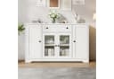 Merax Sideboard Weiß mit Glastüren und verstellbaren Einlegeböden Bild 2