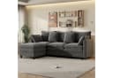 Merax Ecksofa Chenille L-förmig mit Chaiselongue Beige/Grau Bild 2