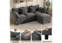 Merax Ecksofa Chenille L-förmig mit Chaiselongue Beige/Grau Bild 4