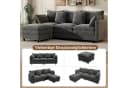 Merax Ecksofa Chenille L-förmig mit Chaiselongue Beige/Grau Bild 5