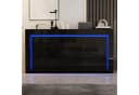 Merax Sideboard Hochglanz mit LED-Beleuchtung Schwarz/Weiß Bild 3