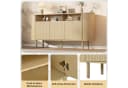 Merax Sideboard Nussbaum 3 Wellentüren Massivholzbeine Bild 5