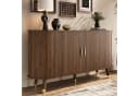 Merax Sideboard Walnuss 140 cm mit Schubladen & Schiebetüren Bild 2