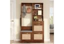 Merax Flurgarderobe mit Rattan-Front, Schuhschrank und Sitzbank Bild 4