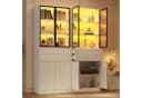 Merax Vitrine mit LED-Beleuchtung und 4 Glastüren Bild 2