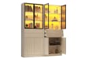 Merax Vitrine mit LED-Beleuchtung und 4 Glastüren Bild 4