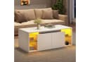 Merax Couchtisch Weiß mit LED-Beleuchtung und USB-Anschluss Bild 3