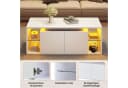 Merax Couchtisch Weiß mit LED-Beleuchtung und USB-Anschluss Bild 5