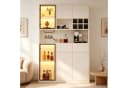 Merax Vitrine Hochschrank 6 Türen Weiß mit LED-Beleuchtung Bild 2