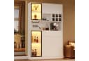 Merax Vitrine Hochschrank 6 Türen Weiß mit LED-Beleuchtung Bild 3