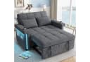 Merax Schlafsofa 2-Sitzer Beige/Grau mit Schlaffunktion, LED & USB Bild 4