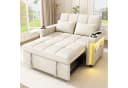 Merax Schlafsofa 2-Sitzer Beige/Grau mit Schlaffunktion, LED & USB Bild 2