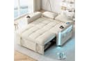 Merax Schlafsofa 2-Sitzer Beige/Grau mit Schlaffunktion, LED & USB Bild 3