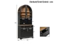 Merax Hochschrank mit LED, USB & Steckdose, Bogen-Sideboard Schwarz Bild 5