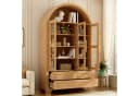 Merax Hochschrank mit 3 Glastüren, 4 Schubladen & Rundbogen-Fach Bild 1