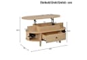Merax Couchtisch Oval mit hydraulischer Hubplatte und Stauraum Bild 5
