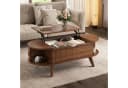 Merax Couchtisch Oval mit Hubfunktion & Stauraum Braun Bild 2