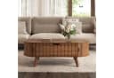 Merax Couchtisch Oval mit Hubfunktion & Stauraum Braun Bild 3