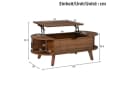 Merax Couchtisch Oval mit Hubfunktion & Stauraum Braun Bild 4