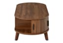 Merax Couchtisch Oval mit Hubfunktion & Stauraum Braun Bild 5