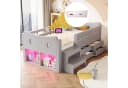 Merax Kinderbett 90x200cm mit LED, USB & Stauraum Grau/Weiß Bild 5