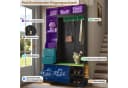 Merax Flurgarderobe mit LED, Sitzbank & Stauraum Weiß/Schwarz Bild 5