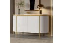 Merax Sideboard Weiß Ovale Form Riffeloptik Bild 2
