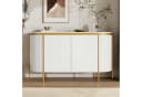 Merax Sideboard Weiß Ovale Form Riffeloptik Bild 3