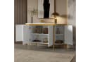 Merax Sideboard Weiß Ovale Form Riffeloptik Bild 4