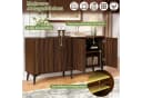 Merax Sideboard 140 cm Walnussholz Optic 4 Türen Soft-Close Bild 4